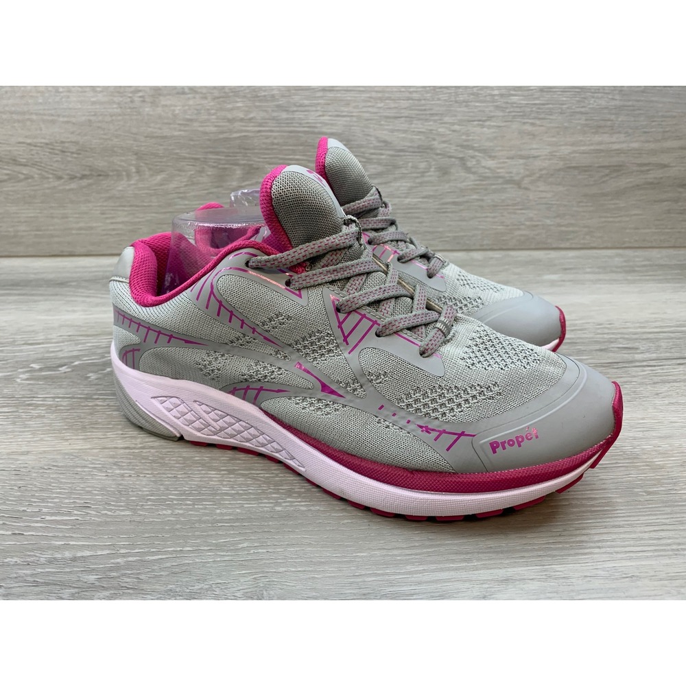 Propet Women's Sneakers Walking Shoes Size 10 W Grey Pink Mesh Comfort Shoes